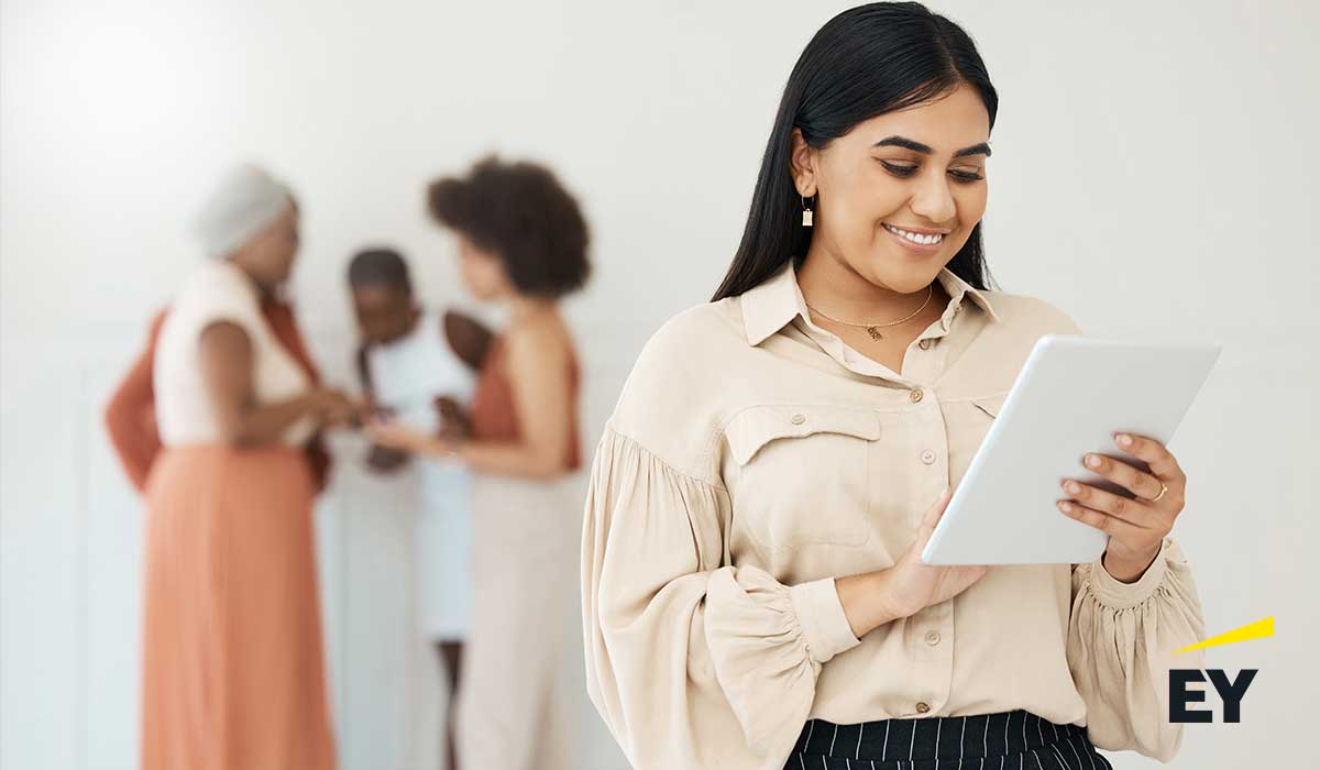 woman using mobile device